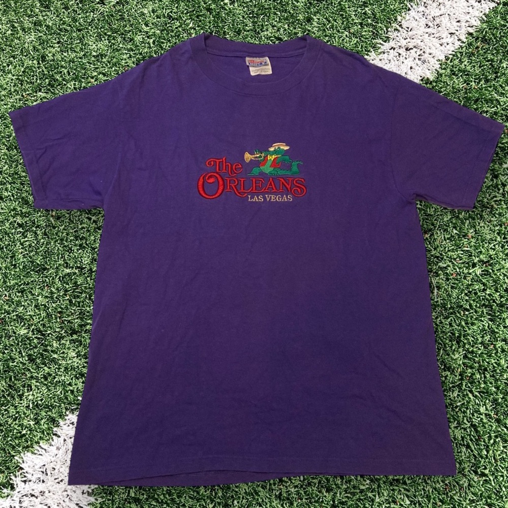 Vintage 90s The Orleans purple crocodile jazz beefy Hanes tshirt mens size large